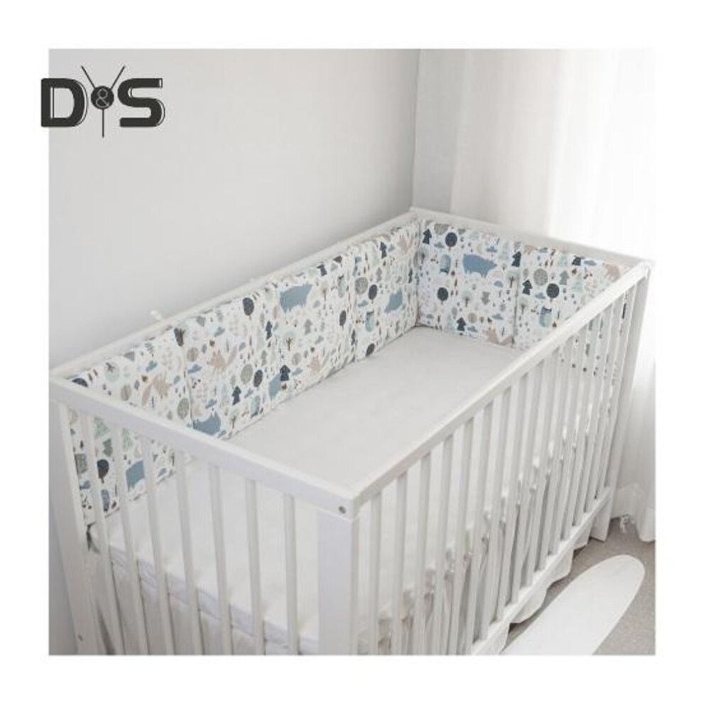 (L, as the picture) 6Pcs Crib Liner for Teething 11.8” x 11.8” Anti-Collision Baby Bed Bumper Pad Crib Side Protector Infant Crib Rail Protector