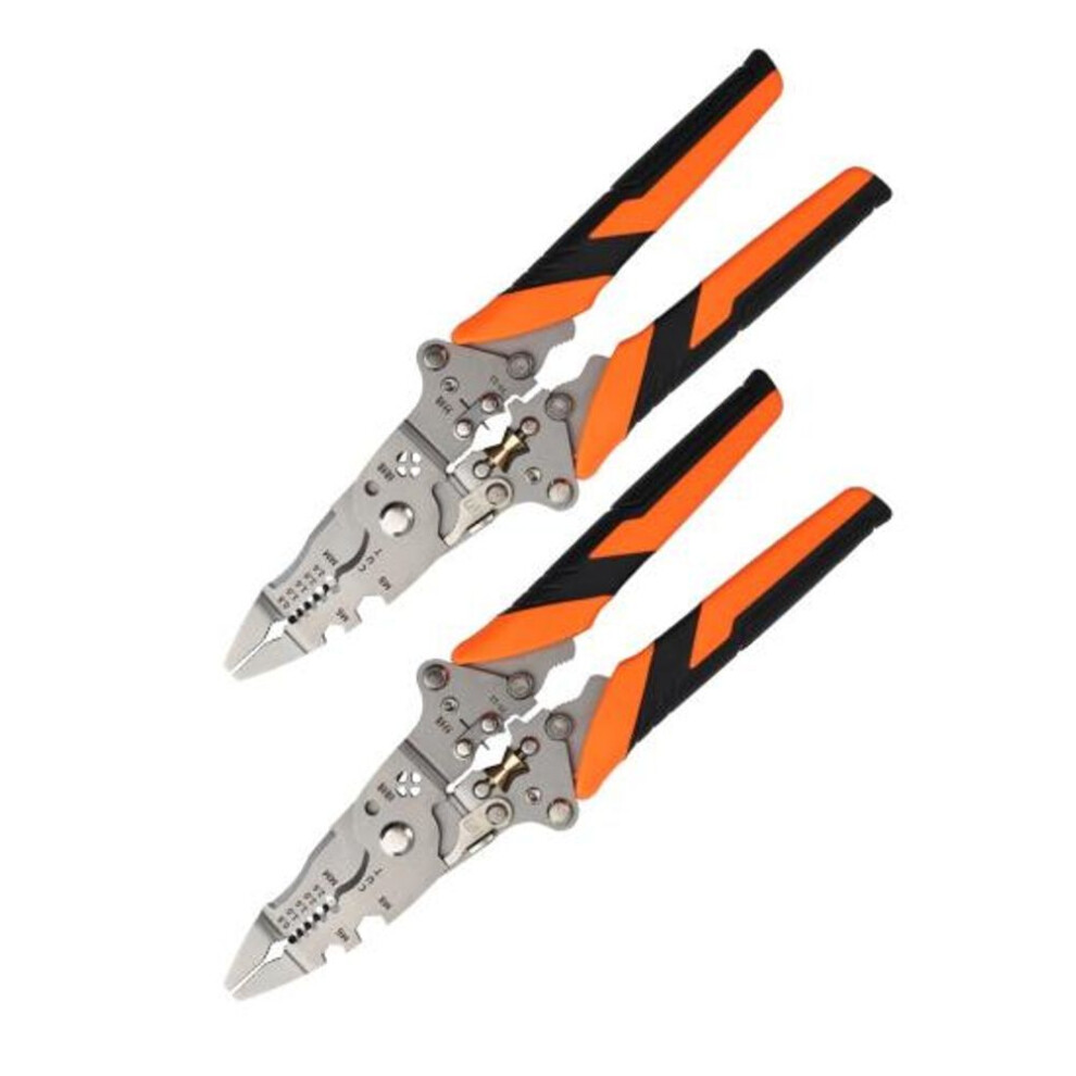 (2pcs) 1/2Pcs 14-in-1 Multifunctional Wire Stripper with Ergonomic Handle Foldable Design High Precise Wire Stripping Tool Cable Cutter