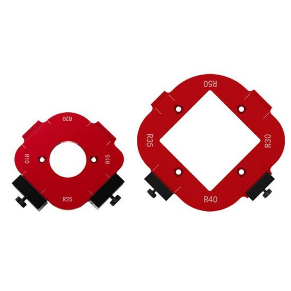 (C) 1/2Pcs Corner Radius Routing Templates R10 R15 R20 R25 R30 R35 R40 R50 Aluminum Alloy Quick Jig Router Bit Templates with Removable Clamp