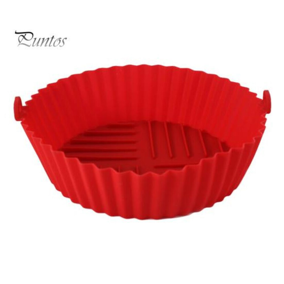 (red, Large) Silicone Air Fryer Pot Tray Prevents Residue BPA-Free Silicone Fryer Liner Replacement for Parchment Liner Paper Food-Safe Air Fryer Oven Accessories