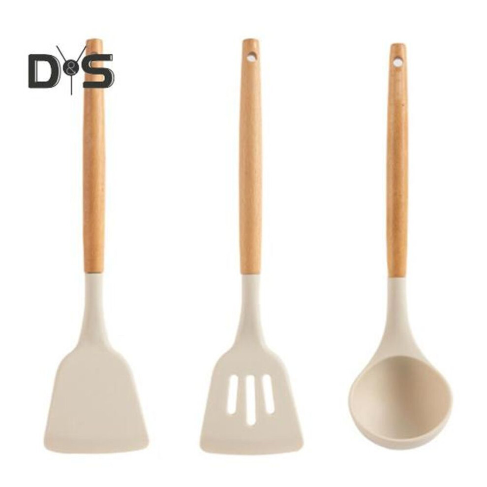 3pcs Silicone Spatulas Spoons And Slotted Turner Set High-temperature Cooking Kitchen Utensils Tool Kit Non-stick Pan Utensil Set