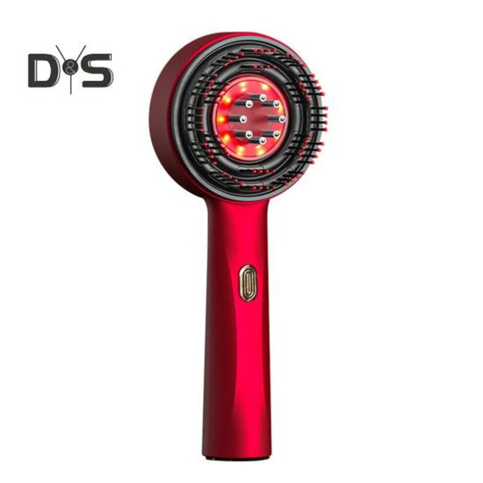 (red) Electric Scalp Massager Hair Oil Applicator IPX7 Waterproof Anti-hair Loss Device Rechargeable Oil Dispenser for Hair Growth And Care