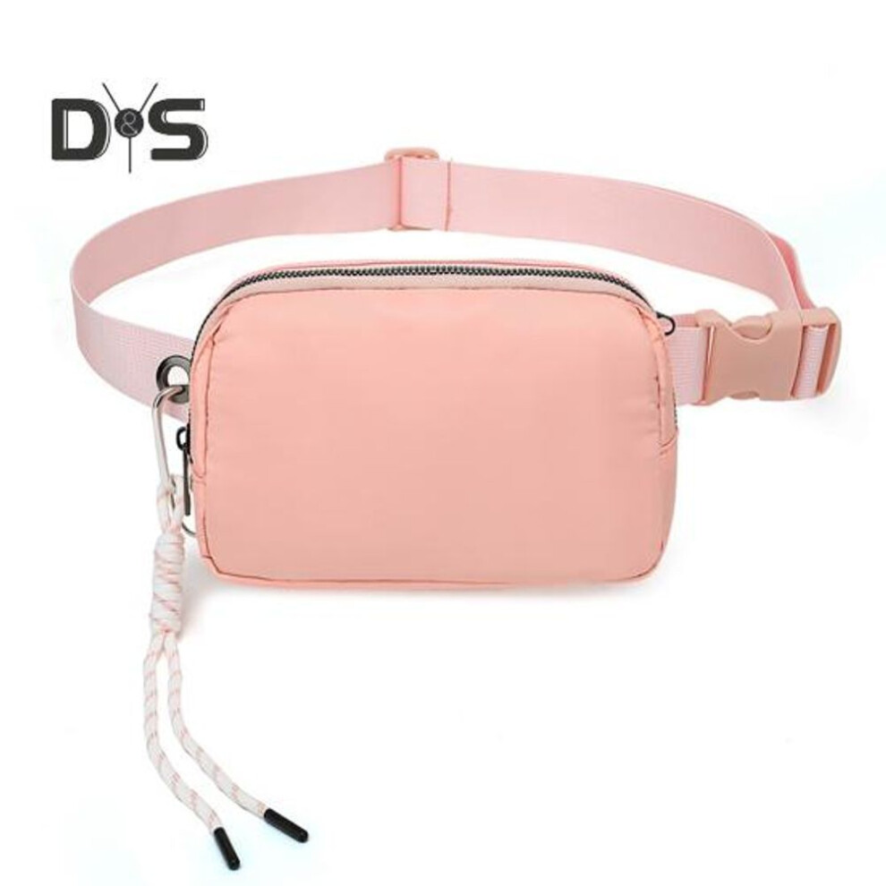 (pink) Mini Belt Bag With Adjustable Strap Waterproof Crossbody Waist Bag For Women Men Sports Fanny Pack For Workout Traveling Running Hiking Cycling