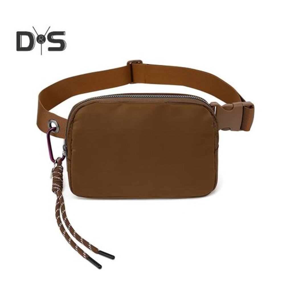 (brown) Mini Belt Bag With Adjustable Strap Waterproof Crossbody Waist Bag For Women Men Sports Fanny Pack For Workout Traveling Running Hiking Cycling