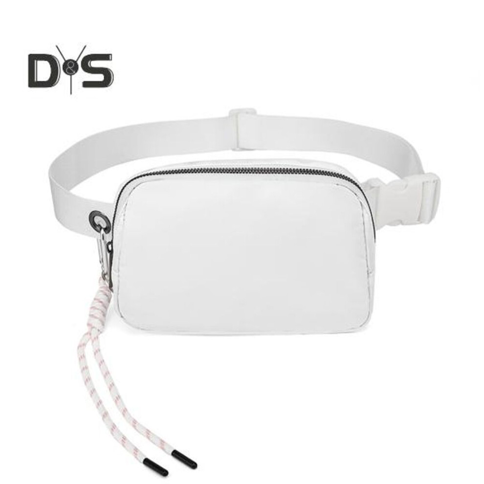 (white) Mini Belt Bag with Adjustable Strap Waterproof Crossbody Waist Bag for Women Men Sports Fanny Pack for Workout Traveling Running Hiking Cycling