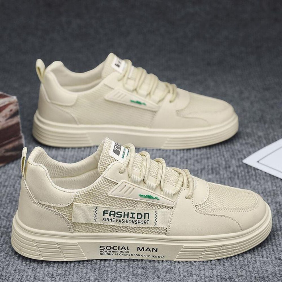 (beige, 41) Summer Men Casual Sneakers Outdoor Breathable Comfortable Air Cushion Running Shoes Student Boards Shoes  Sale Versatile