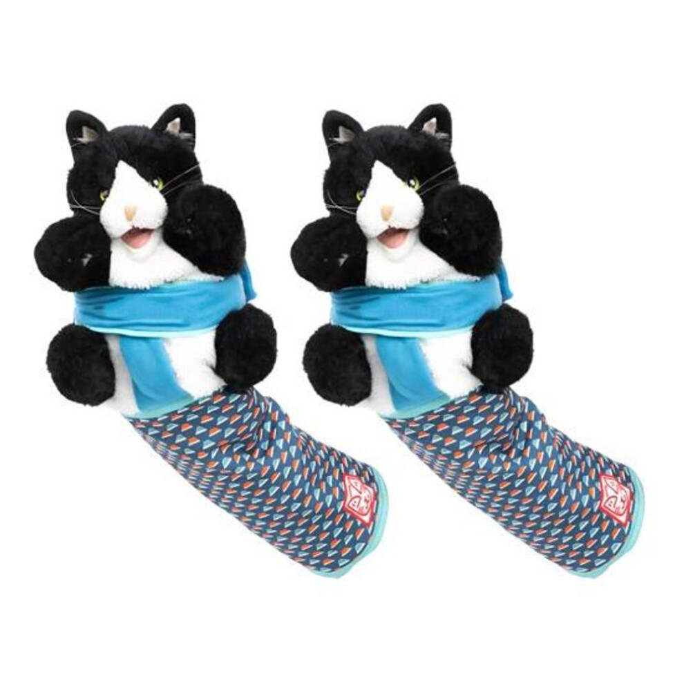 (2pcs) Yousheng 1Pc/2Pcs Cat Puppet Wrestler Toy Interactive Stuffed Animals Hand Puppet with Tough Padding for Safe Play Cat Wrestling Puppet Toy