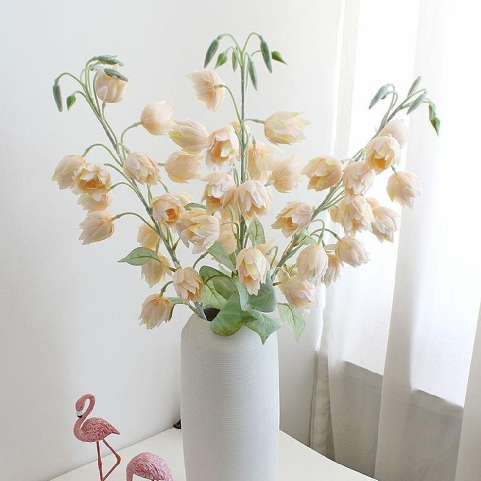 (champagne) Artificial Flowers Campanula Flowers Silk Flowers Fake Flowers Dried Flowers Wedding Home Outdoor Indoor Decoration Floral