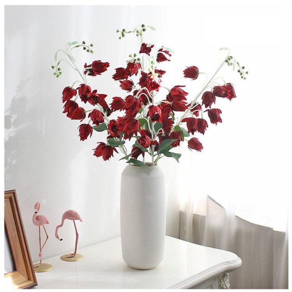 (red) Artificial Flowers Campanula Flowers Silk Flowers Fake Flowers Dried Flowers Wedding Home Outdoor Indoor Decoration Floral