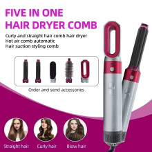 5-in-1 Professional Hair Curler Dryer Styler with 1000W, Coanda Turbo Air, 3 Temperature Settings, 2 Curling Barrels, Straightener & Brush Heads