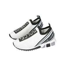 (White, UK8.5/EUR43) Womens Men Knit Speed Runner Shoes Trainer Sneaker