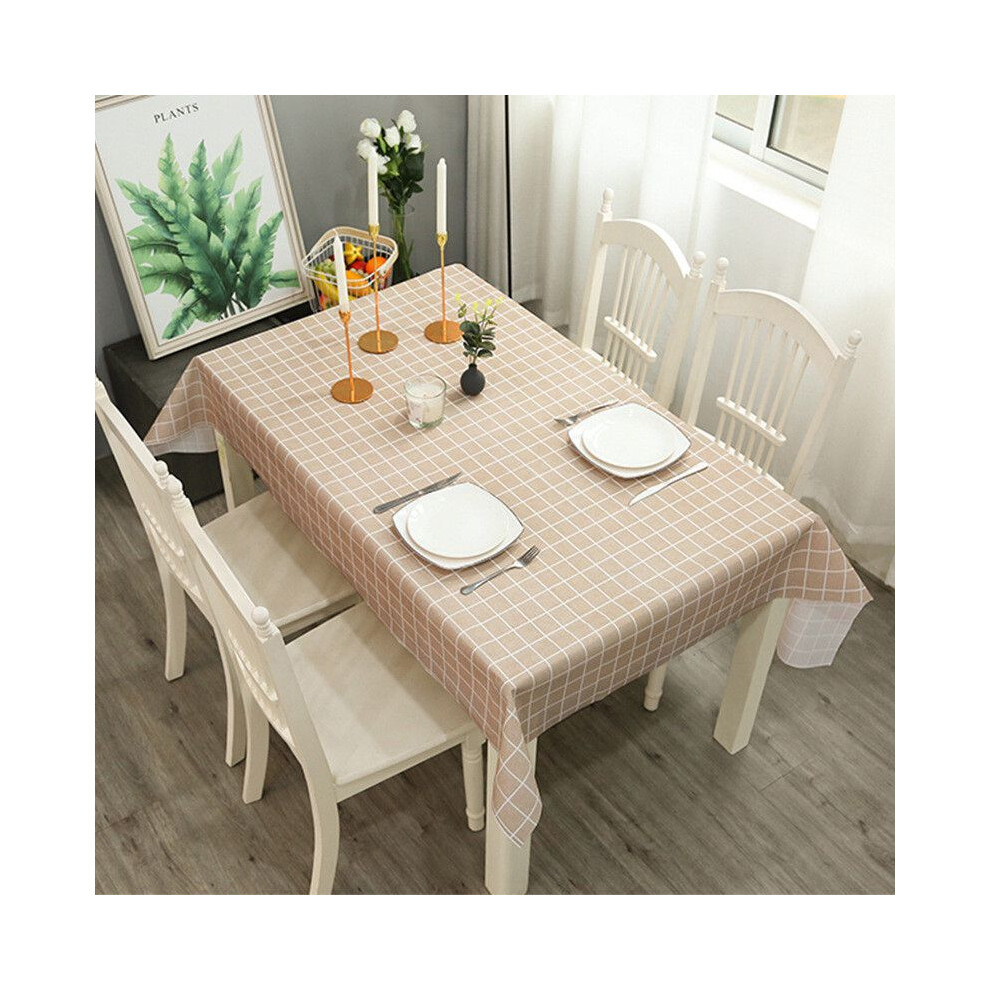 (Coffee,137x180 Tablecloth Only)Nappe imperméable Peva simple plaid imperméable à l'huile nappe maison salle à manger décoration