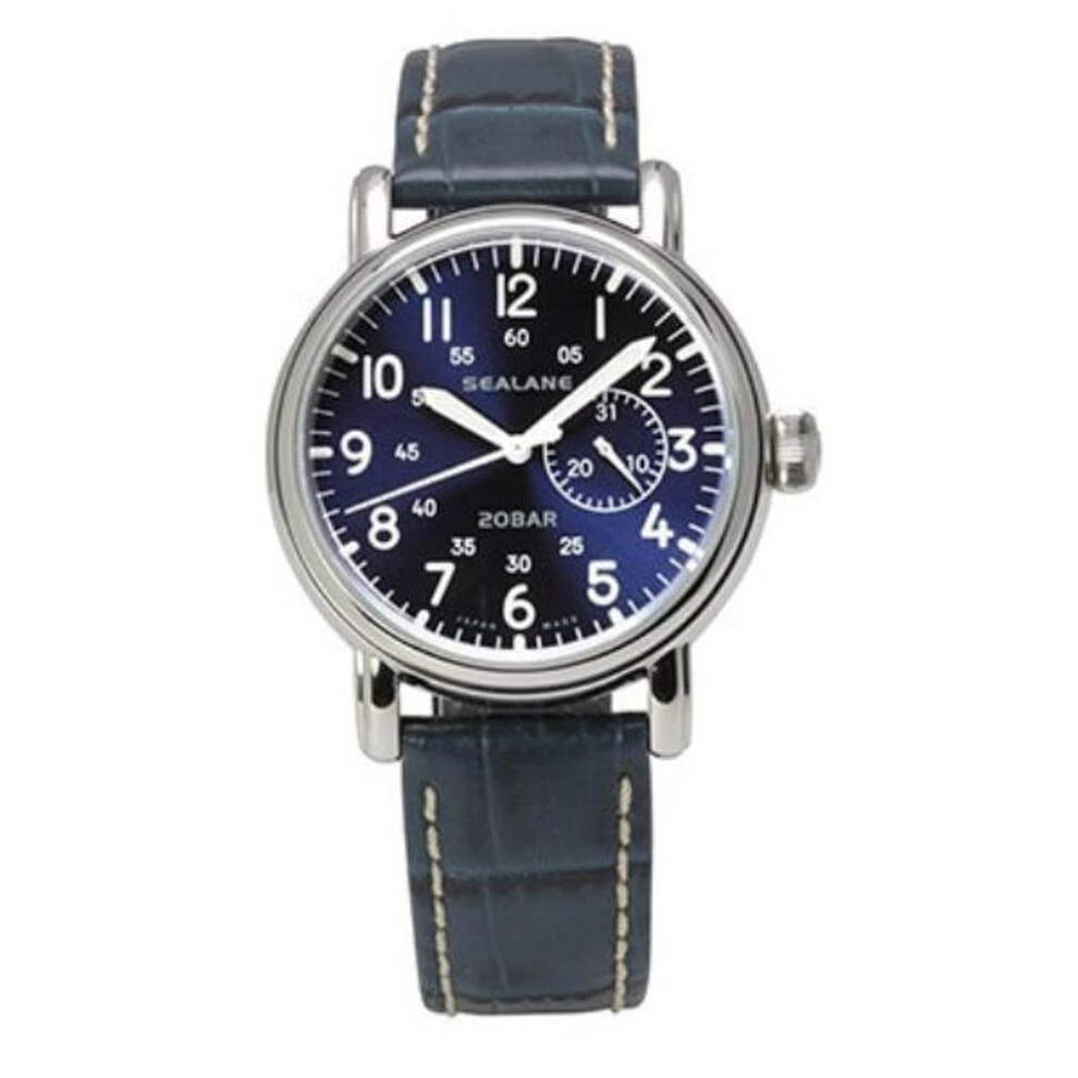 SEALANE Men's SEJ020-LBL (Sun Flame) Round Watch Navy Stainless Multi-Hand Analog