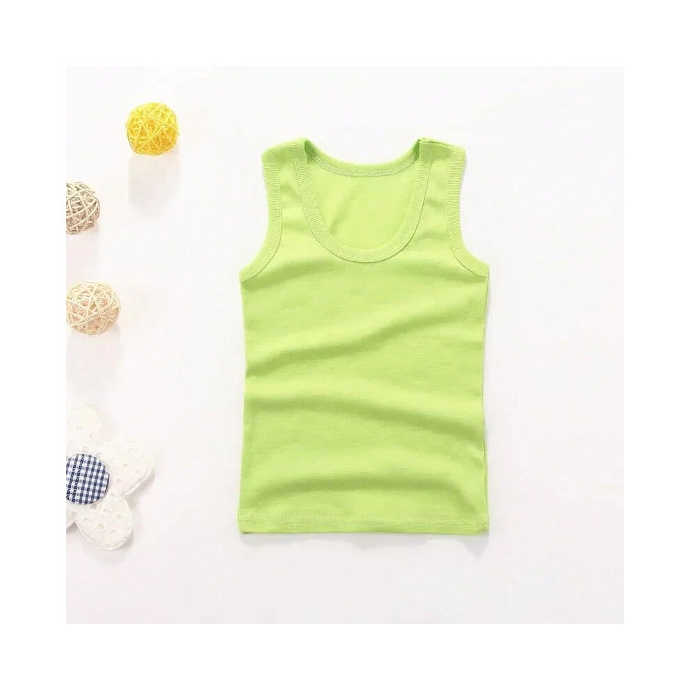 (11, 4T) Children Vests T-shirts Summer Boys Girls Cotton Sports Tops Waistcoat Pure Color Casual Kids Vest