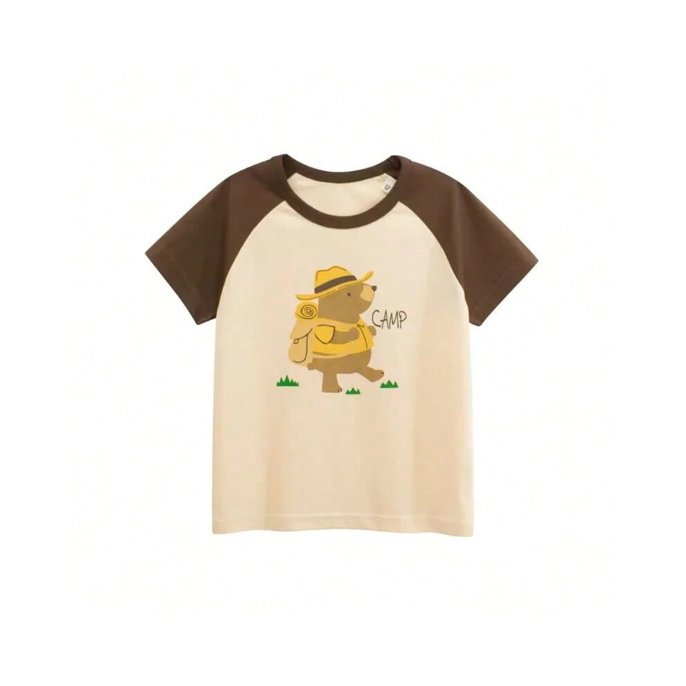 (HT9220, 120(5-6)) 2025 Summer Short Sleeve T Shirt Girls Cartoon Strawberry Cherry Casual T-Shirts for Girl Tops Cotton Children Kids Clothes 10Y