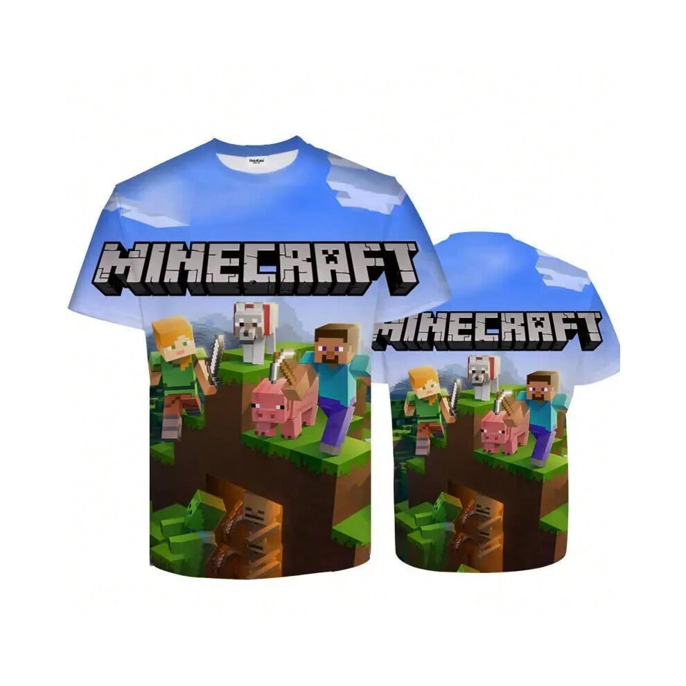 (3, M) Minecraft Game Clothes My World Short Sleeve Children Top Shirts Children's Boy's Minecraft CatNap Clothing Tops Baby Boys T Shi