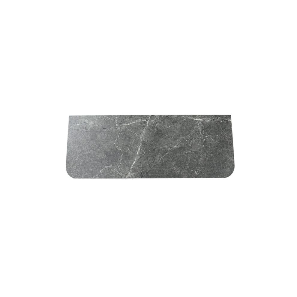 (Grey Marble, 60Cm) Rounded-Edge Floating Radiator Shelf With Included Brackets, No Need For Drilling 3233594899072