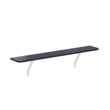 (Black, 90cm) Rounded-edge Floating Radiator Shelf with Included Brackets, No Need for Drilling