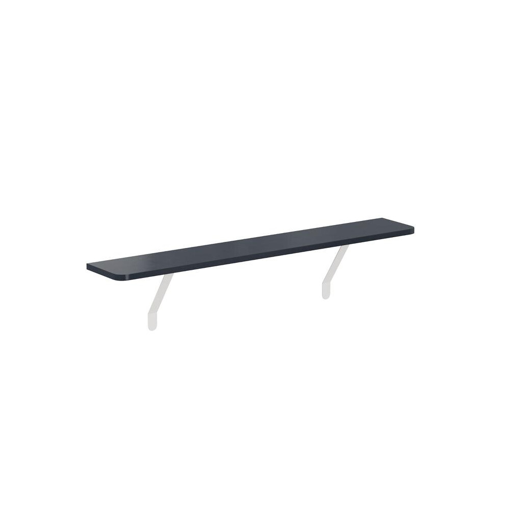 (, 120Cm) Rounded-Edge Floating Radiator Shelf With Included Brackets, No Need For Drilling Black