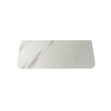 (White Marble, 60cm) Rounded-edge Floating Radiator Shelf with Included Brackets, No Need for Drilling