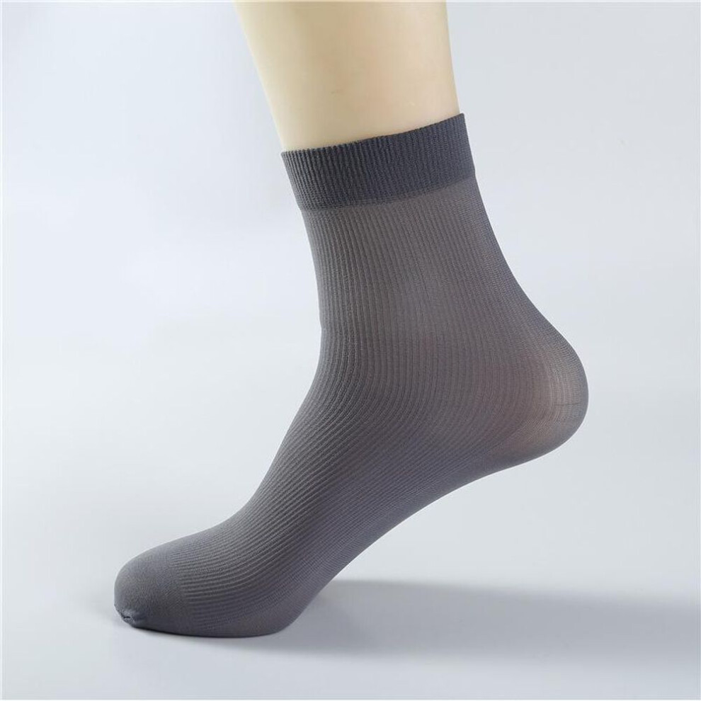 (grey, 10Pairs) 10 Pairs Men's Socks Thin Breathable Deodorant Silky Ice Silk Men's Socks