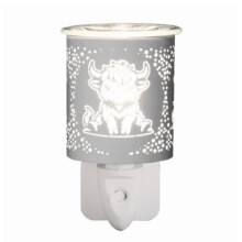 (White Highland Cow) Plug In Electric Wax Melt Burner - Switch, Glass, Fragrance