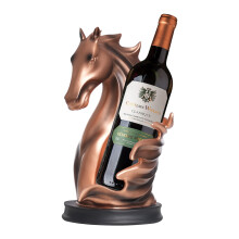 (Red Copper) Wine Bottle Holder,Horse Statue Wine Rack,Wine Storage Display Rack