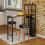 Costway Bar Table Tall Kitchen Island With Folding Tabletop And Bottle Holders 3