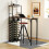 Costway Bar Table Tall Kitchen Island With Folding Tabletop And Bottle Holders 2
