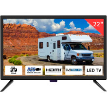 TV 22 inch IPS HD 1080P Screen,Small tv with Freeview Receiver,12 volt TV Built Digital T2 Tuner,USB,HDMI/RCA/VGA inputs,Suitable for Bedroom Caravan