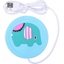 Electric Heating Coaster Heated, Cute Cartoon Warmer Cup Pad Hot Drinks Beverage Cup Mat Silicone Heater