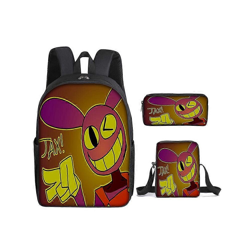 (23) MAZING DIGITAL CIRCUS Schoolbag THE AMAZING DIGITAL CIRCUS Elementary School Student Backpack Simple and Trendy Three-piece Set