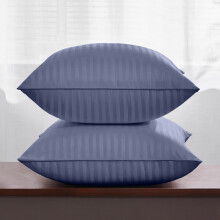(Stripe Pillow Cover 2-Pack Pillowcase, Washed Blue) Stripe Duvet Cover Set Fitted Sheet & Pillowcase