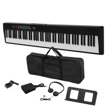 88 Key Folding Semi-Weighted Keyboards Digital Piano w/ MIDI Bluetooth Headphone