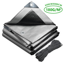 (4x8m) VOUNOT Tarpaulin Heavy Duty 180 g/m² Waterproof Tarp Grey