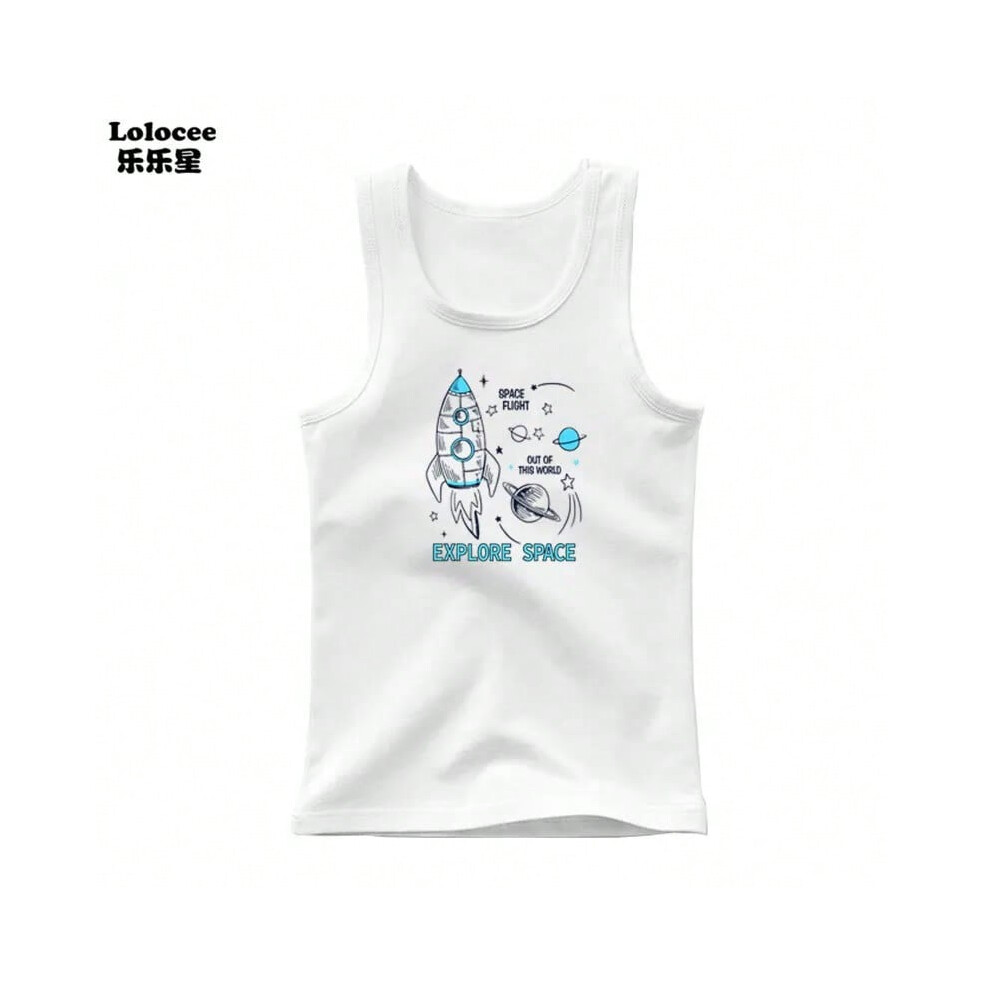 (White 3, 6T) Baby Boy Boat Ship Print Sleeveless T Shirt Children Cotton Tank Tops Kids Vest Children Summer Clothes