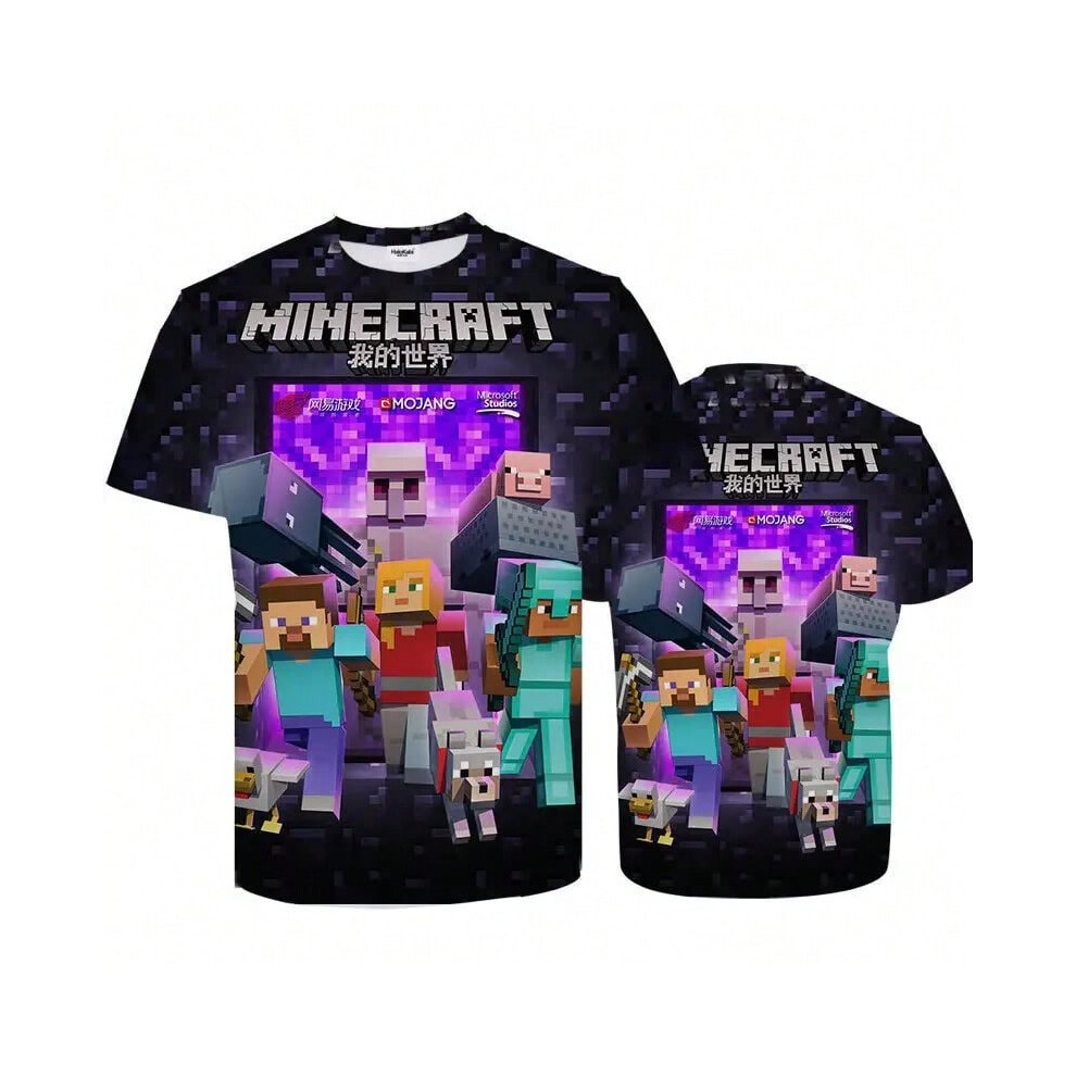(11, M) Minecraft Game Clothes My World Short Sleeve Children Top Shirts Children's Boy's Minecraft CatNap Clothing Tops Baby Boys T Shi
