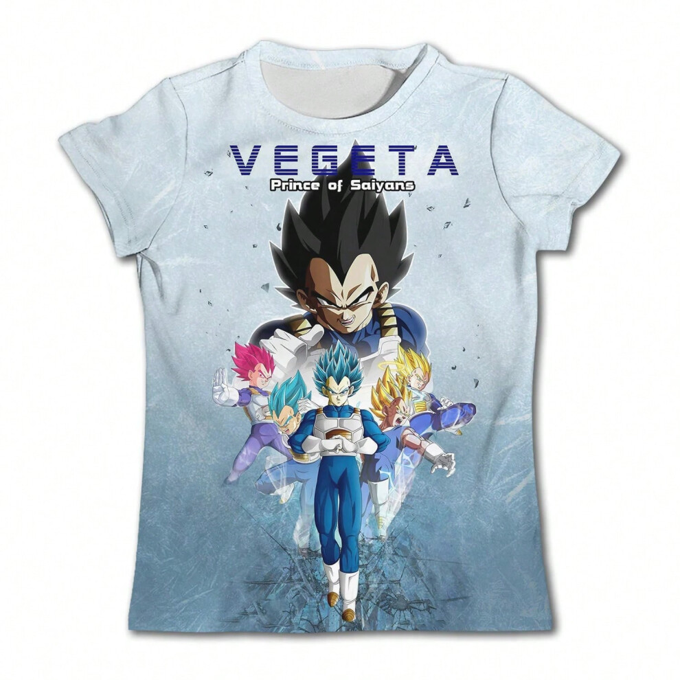 (TX-2730, 100cm) Dragon Ball T Shirt Kids Tops Tee Anime Figures Son Goku Super Saiyan T-shirt Boys T-shirts Children Clothes Summer Short Sleeve
