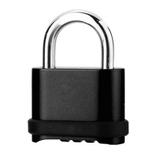 (As show, One size) Combination Padlock Black Anti Theft 4 Digit Mechanical Password Lock for Garden Warehouse Garage F506 Short Style