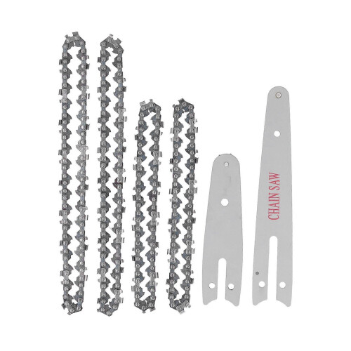 (As show, One size) 4in 6in Mini Chainsaw Replacement Portable Electric Cordless Chainsaws Chains Guide Plate