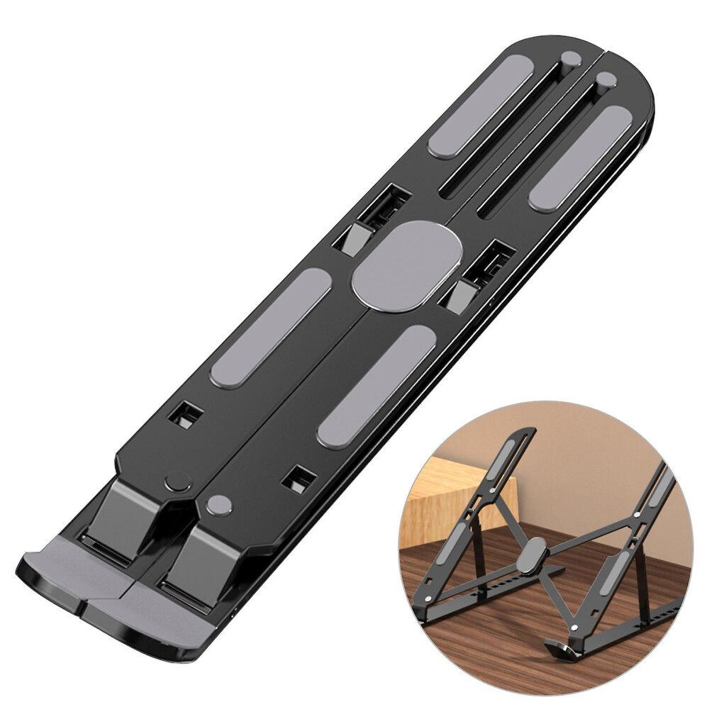 (, One Size) Aluminum Alloy 10-Level Adjustable Heat Dissipation Stable Load-Bearing Strong Lightweight Portable Black 6909775647554