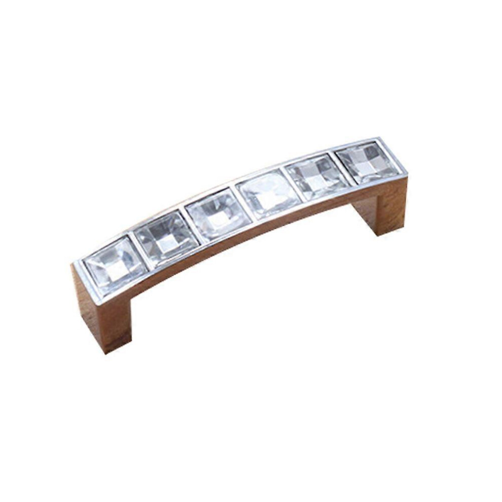 (As Show, One Size) Shiny Crystal Glass Door Knob Drawer Cupboard Wardrobe Furniture Pull Handle (Chrome 64Mm) 6909775996386
