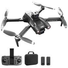 (no GPS-grey blue-2 battery, One size) Remote Control Drone with Camera 1080PDual Camera Obstacle Avoidance Brushless Motor Optical Flow Lo