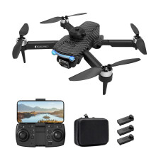 (4K 3 Battery, One size) Remote Control Mini Drone with Dual Camera 4K Foldable Headless Aerial Drone with Brushless Motor 36