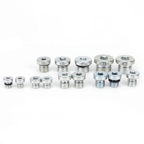 (As show, One size) 14 Pcs Drain Plug Hex Socket Oil Flange Pan Drain Nut for Multiple Purpose 1