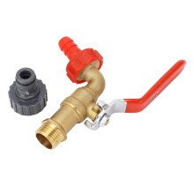 (As show, One size) Irrigation Hose Bibb Male Brass Water Valve Quick Opening Inlet G1/2in(DN15) Outlet Hose Adapter G3/8in G1/4in