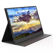 (As show, One size) 15.6inch FHD 1080P Laptop Monitor IPS Screen Portable Gaming External Monitor Plug&Play with PU Leat