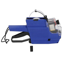 (As show, One size) Price Tag Gun 10 Digits 2 Lines Labeller Marker Attacher Tool for Office Retail Store Blue