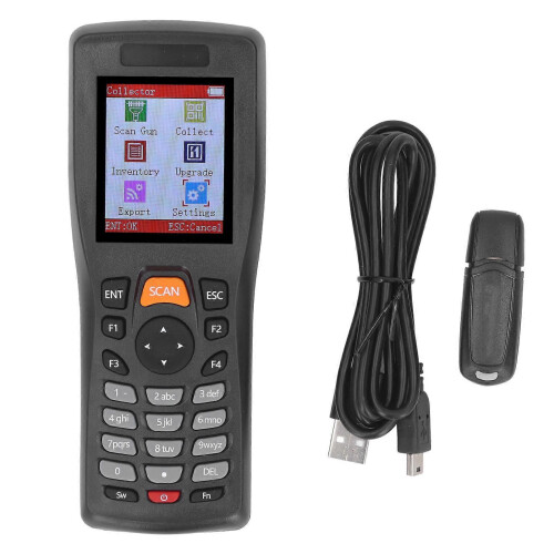 (As show, One size) Barcode Scanner 2.4GHz Wireless CCD Red Light Barcode Reader 2.2in Display Data Collector