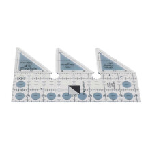 (As show, One size) Ruler Grids 45/60/90 Degree Double Strip Ruler Transparent Acrylic Non Slip Quarter Triangle Cutting Guide for Sewing